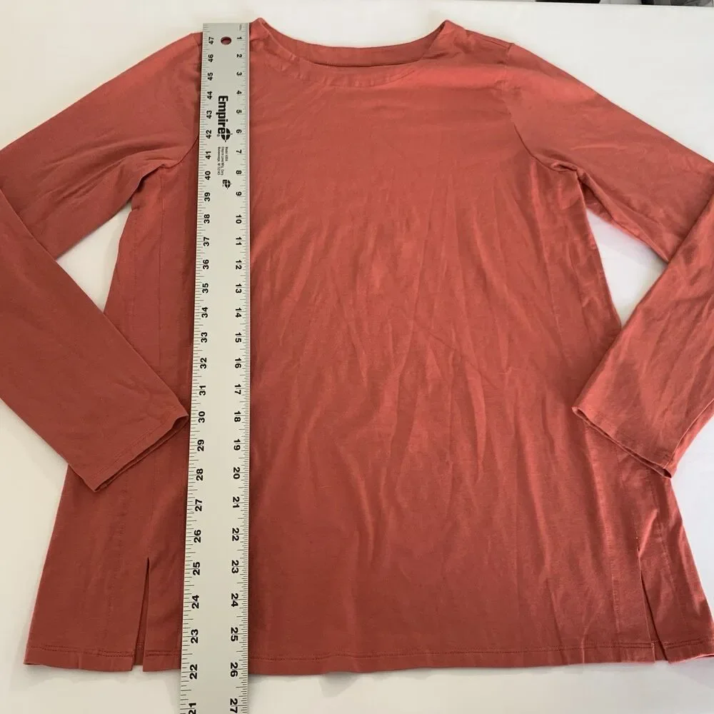 J Jill Luxe Supima Forward-Seam Tunic‎ Top Women S Petite Long Sleeve Stretch - Picture 7 of 8